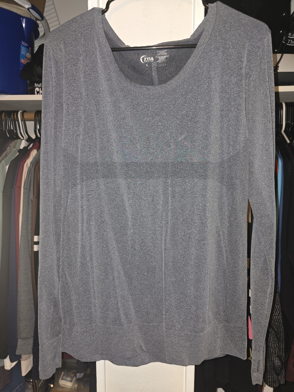 ZYIA Active Performance Scoop Neck Long Sleeve Top